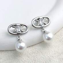 2pcs Vintage French Style Pearl Earrings, Zirconia Inlaid Unique Earrings, New Luxury Elegant Earrings - Pearl Earrings - View 3