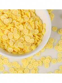 5g DIY Handmade Soft Clay Fruit Slices Pendant, 0.2 Inch Lemon Slices, For Resin Jewelry Making, Slime Filling Decoration, Art Decorative Beads - Yellow Lemon - View 3