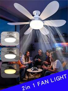 6叶3速定时40W LED吊扇，带灯和遥控器，6叶可调光E27 LED吊扇灯，适用于卧室和客厅 - 520六葉風扇燈 - 查看 2