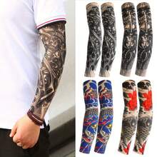 2026 New 4PC Summer Personalized Combination Floral Arm Tattoo Sleeves Seamless Outdoor Cycling Sleeves Cycling Tattoo Sleeves - Four Random - View 2