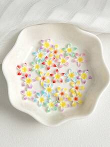 30 件装百合花美甲饰品，多色渐变鸡蛋花美甲配件，3D 仿真花卉装饰，适用于美甲、手机壳和 DIY 项目 - 彩色 - 查看 5