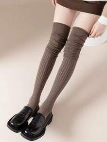 1 Pair Women's Multi-Color Patchwork Over-The-Knee Comfortable Long Socks, Versatile Daily Wear - Multicolor - View 2