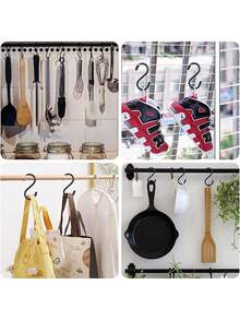 1pc/10pcs S-Shaped Hanger - Multi-Functional Metal Clothes Hooks For Kitchen, Workshop, Bathroom And Garden Bathroom Accessories Bathroom Tools - Black - View 4