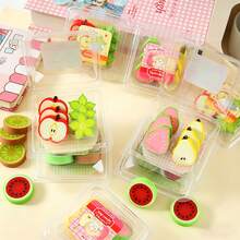 1 Box/Pack Fruit-Shaped Erasers, Carefully Designed Fresh Fruit Slices, Realistic And Cute, Say Goodbye To Dull Stationery, Neat And Hygienic, Stain-Resistant, Easy To Store And Transport, Perfect For Students' Daily Study And Office Use, Also A Great Small Gift For Parties, Holidays And Reward Activities - Multicolor - View 2