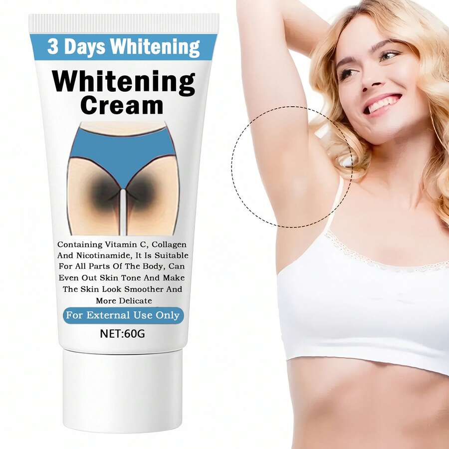 60克美白霜，蕴含维生素C和烟酰胺，针对暗沉不均肤色，提亮肤色，保湿滋润，男女皆宜，可用于腋下、关节、大腿等身体部位。 - 提亮霜 - 查看 1