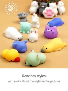 1/6/12pcs Christmas Decoration Mochi Squeeze Toys, Cute Anime Squeeze Stress Relief Ball, Party & Birthday Gift - Random Style - View 9