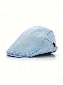 Șapcă Newsboy, Denim uzat (Variațiile de culoare și cusăturile sunt aleatorii din cauza procesului de spălare), Vară, Plajă, Sărbători, Festivaluri, Călătorii - Cowboy cu opt personaje - Vizualizare 17