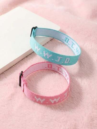 10pcs WWJD Letter Jacquard Knitted Bracelet, What Would Jesus Do? Embroidered Letter Woven Bracelet, Inspirational Christian Accessory, Unisex