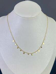 1pc Fashion Stainless Steel Round Pendant Necklace For Women For Daily Decoration - Gold - View 5