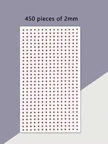 1 Peça 450 Peças 2mm Gemas Faciais Vermelhas, Joias de Cabelo, Gemas de Sobrancelha, Adesivos de Strass, Visual de Show, Gemas Faciais - Multicolorido - Visão 8