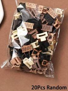 30/20/10pcs Women Girls Mini Matte Square Hair Clips Neutral Color French Vintage Style Strong Grip Non-Slip Suitable For Fine And Thick Hair Back To School Hair Accessories Autumn Hair Accessories - Multicolor - View 5