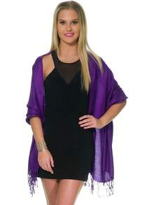 Shawls And Wraps Evening Dresses, Large Soft  Wedding Shawl - Dark Purple - View 4
