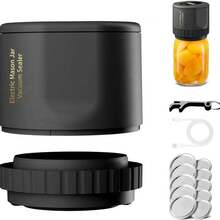Generic Electric Mason Jar Vacuum Sealer - Mason Jar Vacuum Sealer Kit With Wide Regular Mouth Mason Lids - Canning Vacuum Sealer Mason Jar For Food Storage - Black and White - View 7