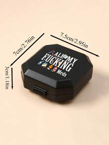 6-Compartment Portable Pill Box, Capsule Storage Case, Travel Medication Box, Printed With Capsule, Tablet, Letter, Bottle Patterns, Mini Pill Organizer Box, Suitable For Tablet, Vitamin, Moisture-Proof Medicine Container, First Aid Kit, Travel Accessories, Dorm Essentials - Multicolor - View 11