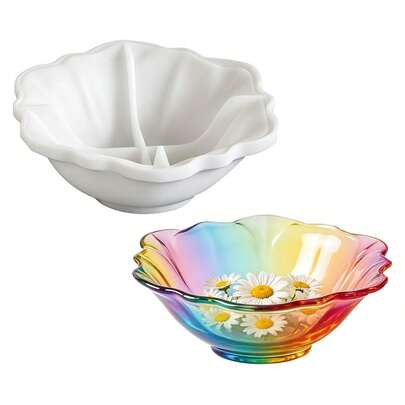 Resin Molds For Bowl, Silicone Bowl Mold, Flower Silicone Tray Molds For Resin, Epoxy Resin Containers Molds For DIY Jewelry Holder Trinket Container Candle Vessel Holder