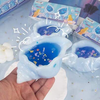 New Seashell Squeeze Toy, Fluid Stress Relief Toy, Soft & Squishy Realistic Ocean Shell Sensory Toy, Slow Rebound Squishy