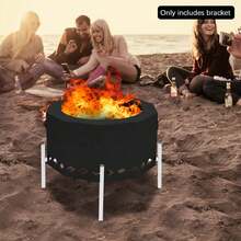 Firepit Stand For Stove 48.26cm Performance-Tuned Ventilation Adjustable Fire Pit Stand Robust Balanced Bearing Support Universal Firepit Stand Fire Pit Stand For Camping, Picnicking - Silver - View 4