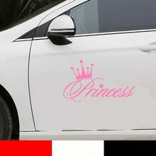 Princess Crown Pink Princess Text Removable Sticker, Residue-Free Self-Adhesive Decal Suitable For Car, Truck, Laptop And More - A - View 6
