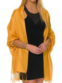 Shawls And Wraps Evening Dresses, Large Soft  Wedding Shawl - Light Gold - View 1