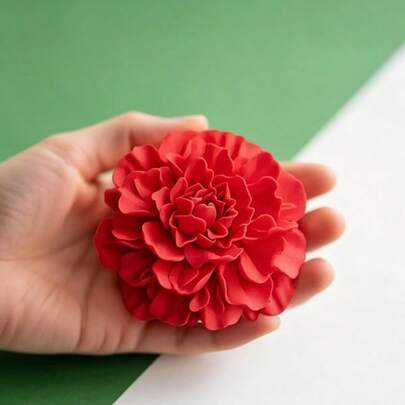 1 khuôn silicon hình hoa mẫu đơn, khuôn trang trí nến thơm hoa lá DIY, thích hợp để làm nến, khuôn silicon trang trí nhựa.