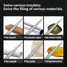 2-In-1 Sharpening Stone, Electroplated Diamond Sharpener, Suitable For Various Gardening Tools - Double-Sided Design, Flat And Curved Surfaces, Flat File, Non-Slip Handle, Convenient Sharpening Rod. Diamond Semi-Circle File, Black And White Handle. - Multicolor - View 7