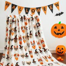 Decor&More Happy Halloween Microfleece Blanket (50 Inches X 60 Inches) - Dogs In Costumes - Multicolor - View 1