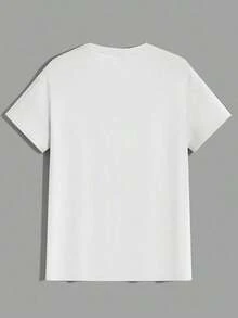AKNOTIC paquete de 1 camisetas casuales de manga corta de punto holgado de cuello redondo y unicolor para hombres - Blanco - Ver 6