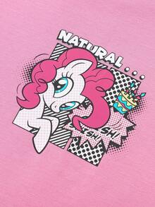 Balabala MY LITTLE PONY 我的小马驹短袖T恤，可爱卡通图案，适合青少年女孩，2026年夏季舒适休闲装 - 玫紅 - 查看 7