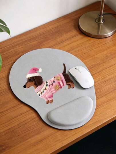 Ergonomic Wrist Rest Mouse Pad, Cute Dachshund Puppy Wearing A Hat, Ergonomic Eva Wrist Pad, Non-Slip Memory Foam Mouse Pad With Comfortable Smooth Wrist Support, Skin-Friendly Desktop Support Pad, Desktop Protector Mat, Suitable For Gaming, Office, Anti-Slip, For Desktop Pc, Laptop And Home Use, Graduation Season Souvenir, Perfect Gift For Valentine'S Day, Mother'S Day, Back To School, Valentine'S Day