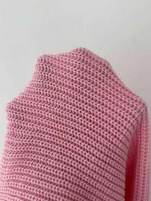 Bolero de punto para mujer, color blanco, manga larga holgada, ideal para combinar con tops y vestidos en primavera y verano - Rosa - Ver 7