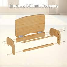 Upgraded Ergonomic Bamboo Under Desk Foot Rest With 3-Position Adjustable Height & 24 °   Tilt Pebble Massage Surface High-Density Posture Support Stool For Office & Home - 1 - View 9