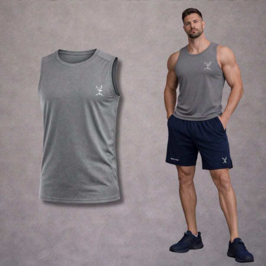 Men's Tank Top, Dry Fit, Lightweight, Comfortable, Durable, Wrinkle-Free - Grey - View 1