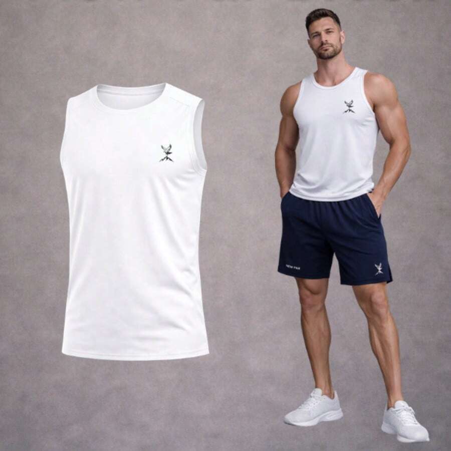 Men's Tank Top, Dry Fit, Lightweight, Comfortable, Durable, Wrinkle-Free - 白色 - 查看 1
