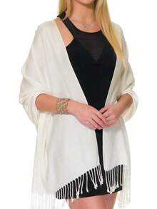Shawls And Wraps Evening Dresses, Large Soft  Wedding Shawl - Light Cream (Light Ivory) - View 2