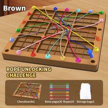 二合一井字棋+绳子拼图游戏板，益智玩具，培养空间思维、3D组装、数学和几何能力，新年礼物，男女皆宜，适合作为节日礼物，如复活节、万圣节、圣诞节等。 - 彩色 - 查看 15