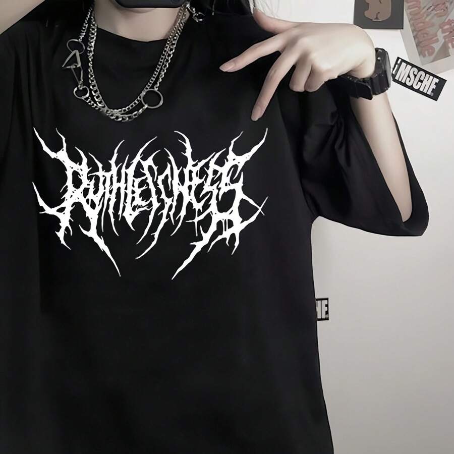 KAOS OVERSIZE WANA ABSTRAK//KAOS DISTRO//CEWEK COWOK BISA PAKAI//BISA COD - Black - View 1