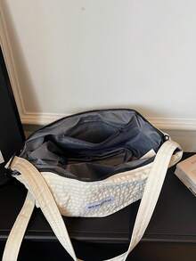 Women's Zebra Print Crescent Bag, Suitable For Daily Commute, Travel, Shopping, And Strolling - White - View 4