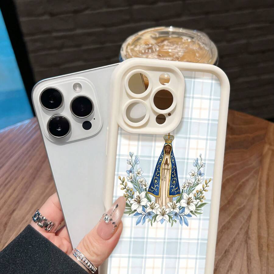 Nuestras fundas para teléfono con estampado de lirios son compatibles con , Apple, VIVO, OPPO, , Transsion, , y Honor. Fabricadas en silicona TPU, ofrecen protección contra golpes y caídas. - Blanco - Ver 1
