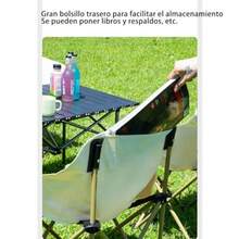 Genérico Silla Plegable CampingconBolsillo Lateral y Bolsa de Transporte ErgonóMica soporta 265 Libras Perfecta para Picnic al Aire Libre Camping Pesca - Blanco - Ver 6