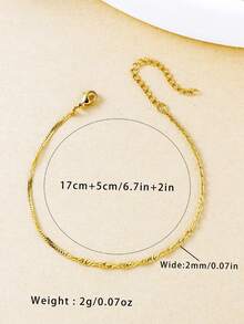 1pc Stainless Steel Minimalist Multifunctional Women's Bracelet, Twist Chain Design, Suitable As Gift For Mother - Bracelet - View 6