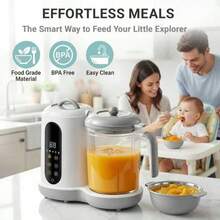 Grownsy Smart Baby Food Maker – 1-Button Steam & Blend, Easy Clean, Touchscreen, Multifunction Auto Steamer Blender,  Fast Baby Food For Home & Gifts - White - View 9