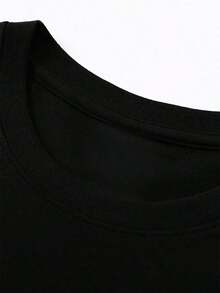 Camiseta unisex negra de talla única RILEY GREEN SIGNED, versátil para uso diario, manga corta de verano para mujer, alta calidad. - Negro - Ver 3