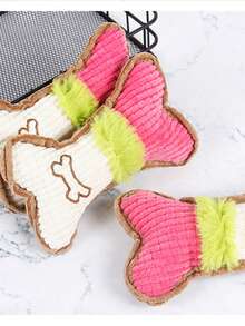 6pcs/Set Puppy Teething Toys, Small Dog Chew Toys With Rope, Cute Soft Rubber Material, Suitable For Cat Moms, Dog Moms, Cat & Dog Lovers, Best Gift For Cat Moms, Dog Moms - Pink - View 6
