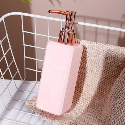 Bộ bình đựng dầu gội và dầu xả màu hồng - Chai đựng sữa tắm có thể tái sử dụng - Bình đựng sữa tắm rỗng - Trang trí nhà cửa tối giản, phù hợp cho phòng tắm, phòng tắm khách và spa.