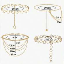 Cinturón/ Cadena De Cintura Círculos Pequeños Geométrico 4PCS - 金色 - Ver 3
