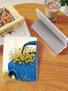 1 件装雏菊蓝车图案彩绘平板电脑保护套，兼容 iPad Mini 4/Mini 5/Mini 6/Mini 7/Air/Air 2/9.7/10.2/10.5/Air 4/Air 5/10.9/Pro 11 英寸/第十代/Air 11 英寸 (M2)-2024/Pro 11 英寸 (M4)-2024/Air 11 英寸 (M3) 2025/(A16) 11 英寸第十一代 2025/Air 8 (M4)2026 (11 英寸)、Galaxy Tab A8 10.5 英寸 2022，三折支架，笔槽，TPU 软边保护，磁吸式睡眠/唤醒功能，简约/创意/趣味/个性化设计 - 彩色 - 查看 5