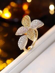 1pc Dainty Floral Open Ring, Suitable For Parties, Music Festivals, Finger Wear - ring - View 8