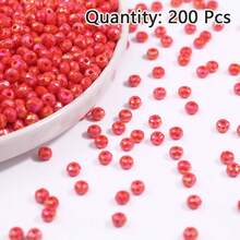 200 piezas de cuentas planas facetadas de colores variados, cuentas sueltas de acrílico para hacer joyas DIY como collares, pulseras, aretes y accesorios artesanales - Cuentas acrílicas para hacer tú mismo - Ver 14
