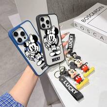 This Disney Mickey Mouse Pattern Lanyard Phone Case Features A Strong Magnetic Closure And Full Coverage Of Acrylic And TPU Material. It's Shockproof, Lightweight, And Suitable For IPhone17/16/11/13/15/15 Plus/15 Pro/15 Pro Max/12/14 Pro Max/11 Pro Max/12 Pro/12 Pro Max/13. It's A Popular Birthday Gift, Business Gift, Durable, Stain-Resistant, And Fingerprint-Resistant New Phone Case For Men And Women. It Also Includes A Mickey Mouse Phone Case And Mickey Mouse Doll Bracelet. Compatible With SamsungGalaxy S20, S21, S22, S23, And S24 Series. It's The Perfect Gift For Friends And Family. This Stylish Phone Case Is Fun, Lightweight, And Durable. IPhone17 Pro Max Phone Case, Minnie Phone Case. - Hồng - Xem 4