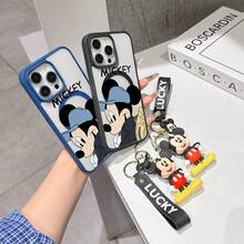 This Disney Mickey Mouse Pattern Lanyard Phone Case Features A Strong Magnetic Closure And Full Coverage Of Acrylic And TPU Material. It's Shockproof, Lightweight, And Suitable For IPhone17/16/11/13/15/15 Plus/15 Pro/15 Pro Max/12/14 Pro Max/11 Pro Max/12 Pro/12 Pro Max/13. It's A Popular Birthday Gift, Business Gift, Durable, Stain-Resistant, And Fingerprint-Resistant New Phone Case For Men And Women. It Also Includes A Mickey Mouse Phone Case And Mickey Mouse Doll Bracelet. Compatible With SamsungGalaxy S20, S21, S22, S23, And S24 Series. It's The Perfect Gift For Friends And Family. This Stylish Phone Case Is Fun, Lightweight, And Durable. IPhone17 Pro Max Phone Case, Minnie Phone Case. - 藍色 - 查看 4